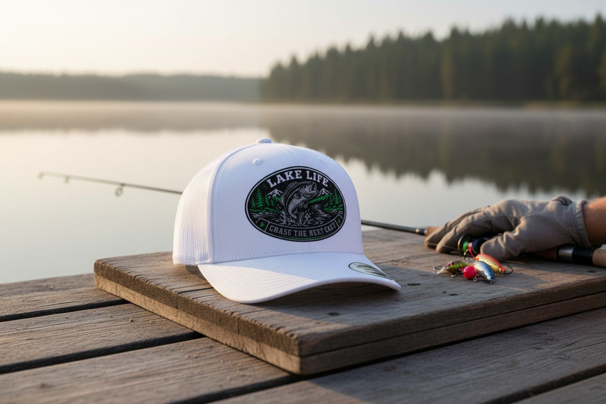 Lake Life Trucker Hat | Custom Bass Fishing Patch Cap