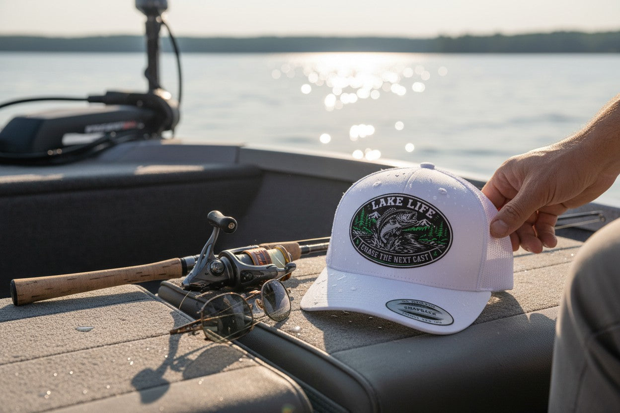 Lake Life Trucker Hat | Custom Bass Fishing Patch Cap
