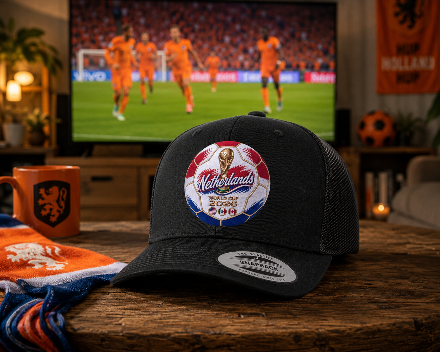 Netherlands World Cup 2026 Soccer Ball Trucker Hat